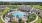 aerial shot of gated pool area and surrounding amenities